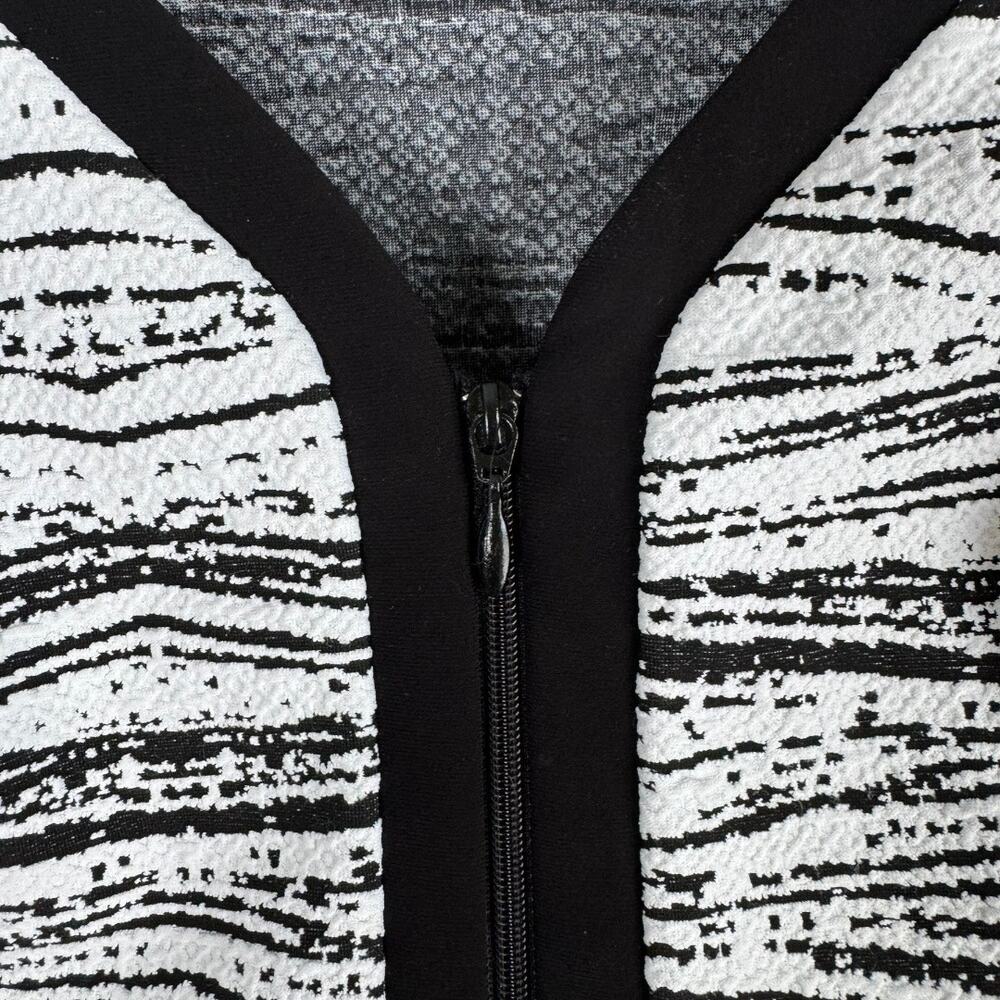 Vintage 1980 VTG Joseph Ribkoff Black White Colorblock Zip Front Jacket Size 8 - Picture 7 of 11